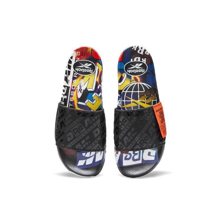 Reebok BlackEyePatch x Classic Slide Black Unisex Sneakers Core-Black Swag-Orange Footwear-White G55625