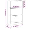 Shoe Cabinet Black 63x24x103 Cm Engineered Wood