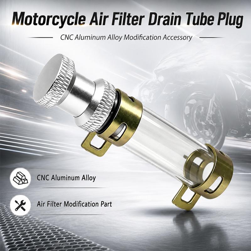 Replacement Air Filter Drain Pipe For Motorcycles Featuring Aluminum Alloy Head And Silicone Tube Suitable For Various Models