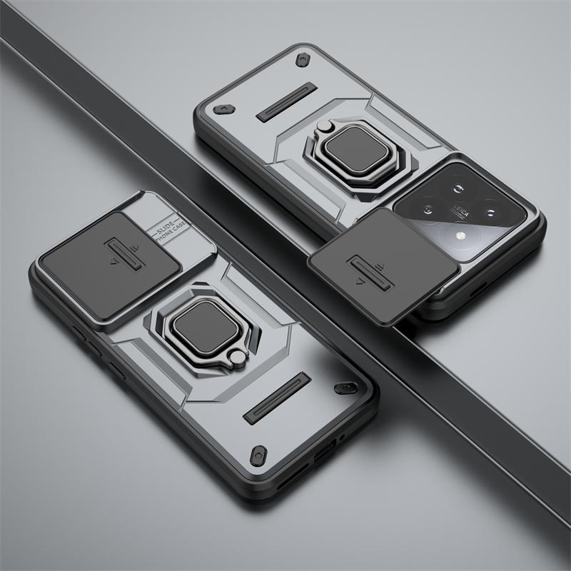 Pro pouzdro Xiaomi 14 Pro Magnetický držák do auta Prsten Pouzdra na telefon Pro Xiomi Xiaomy Mi14 Mi 14 14 Pro Posuvný chránič fotoaparátu Zadní kryt