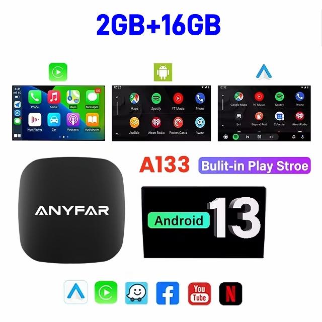 Android 13 Ai Box Wired To Wireless Carplay Android Auto Adapter WiFi For Youtube Nexflit Cars Smart Ai Box Bulit In Play Stroe