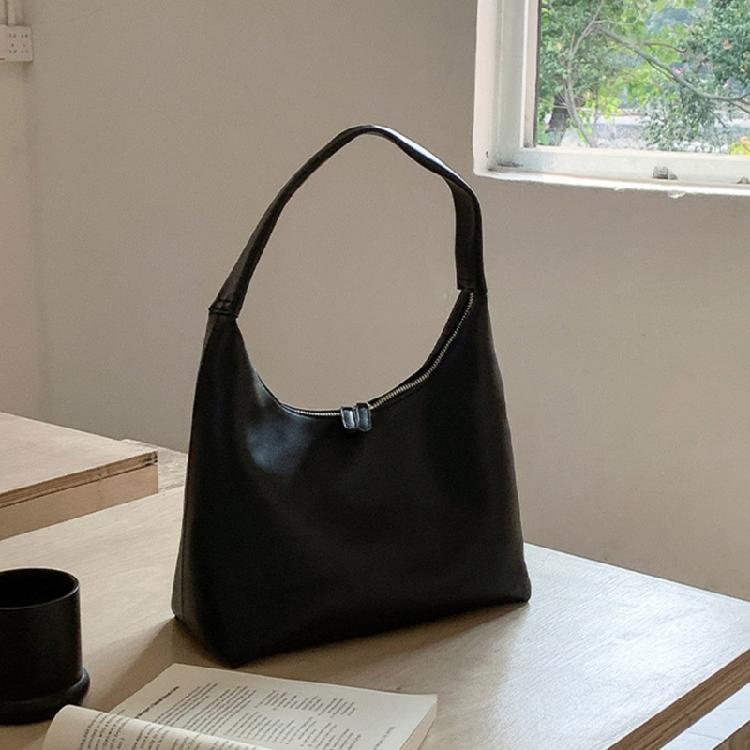 Shoulder Bag for Women Retro Pu Leather Clutch Purses Simple Hoboes Handbag with Zipper Closure Evening Underarm Purse