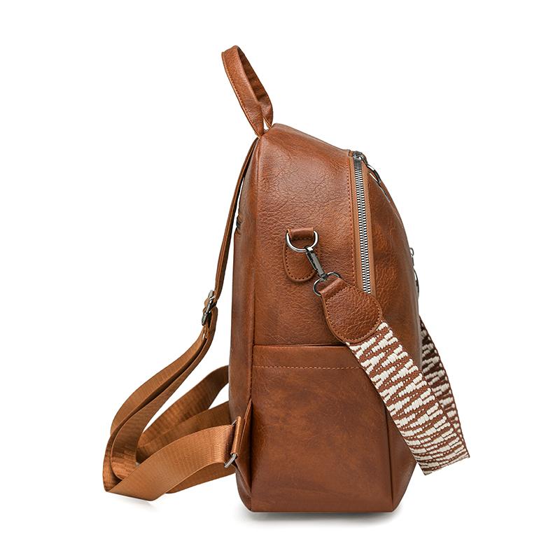 Retro PU Backpack Women's Large Capacity Multi-use Shoulder Bag