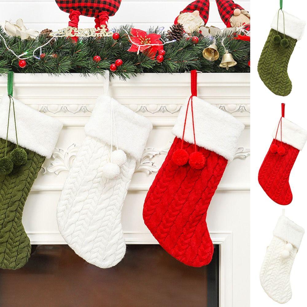 Large Capacity Christmas Knitting Stocking Personalized Christmas Tree Pendant  New Year