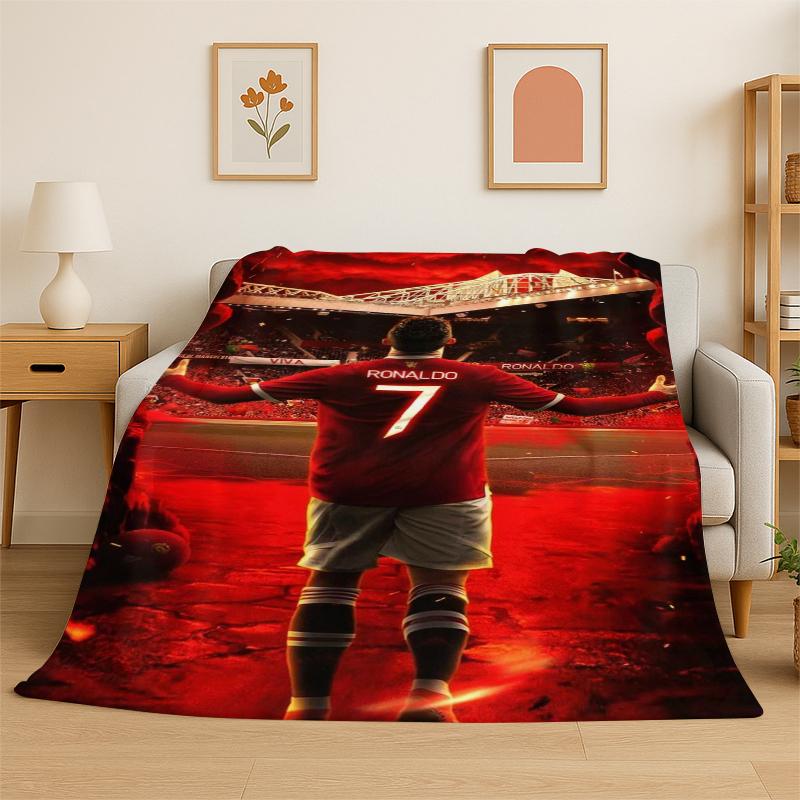 CR7 Goat R-Ronaldo Football Star Flannel Blanket Soft Warm Throw Blanket for Bedroom Living Room Bed Travel Camping Picnic Kid