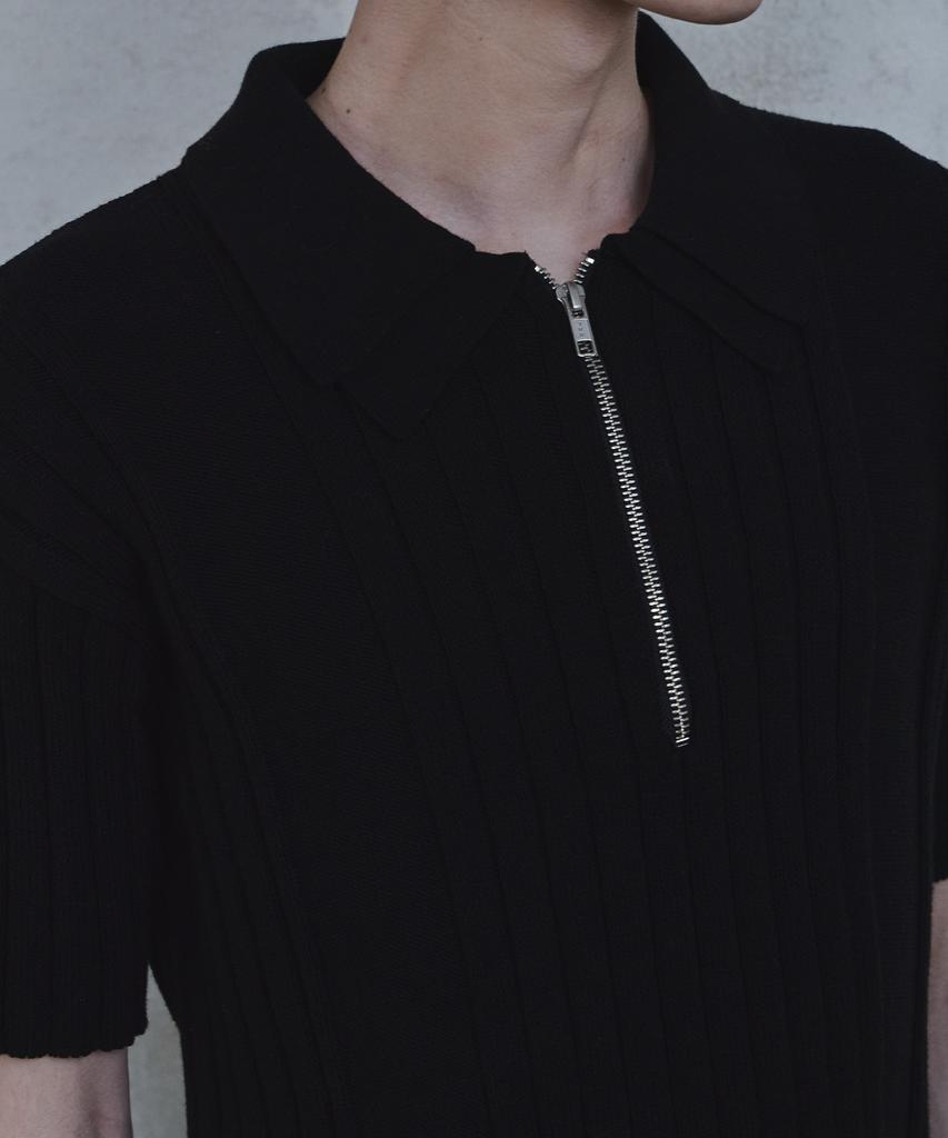 PARADIGMFILM [Ep.02] Double Collar Half Zip Knit (Black)