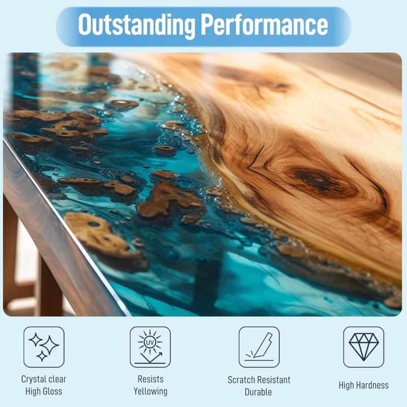 8.45 Oz Crystal Clear Casting Epoxy Kit, Bubble Free Crystal Clear Epoxy, Resin and Hardener for Jewelry Making, Crafts and Art.