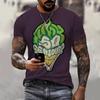 3D digital print men's casual crew neck short-sleeve T-shirt