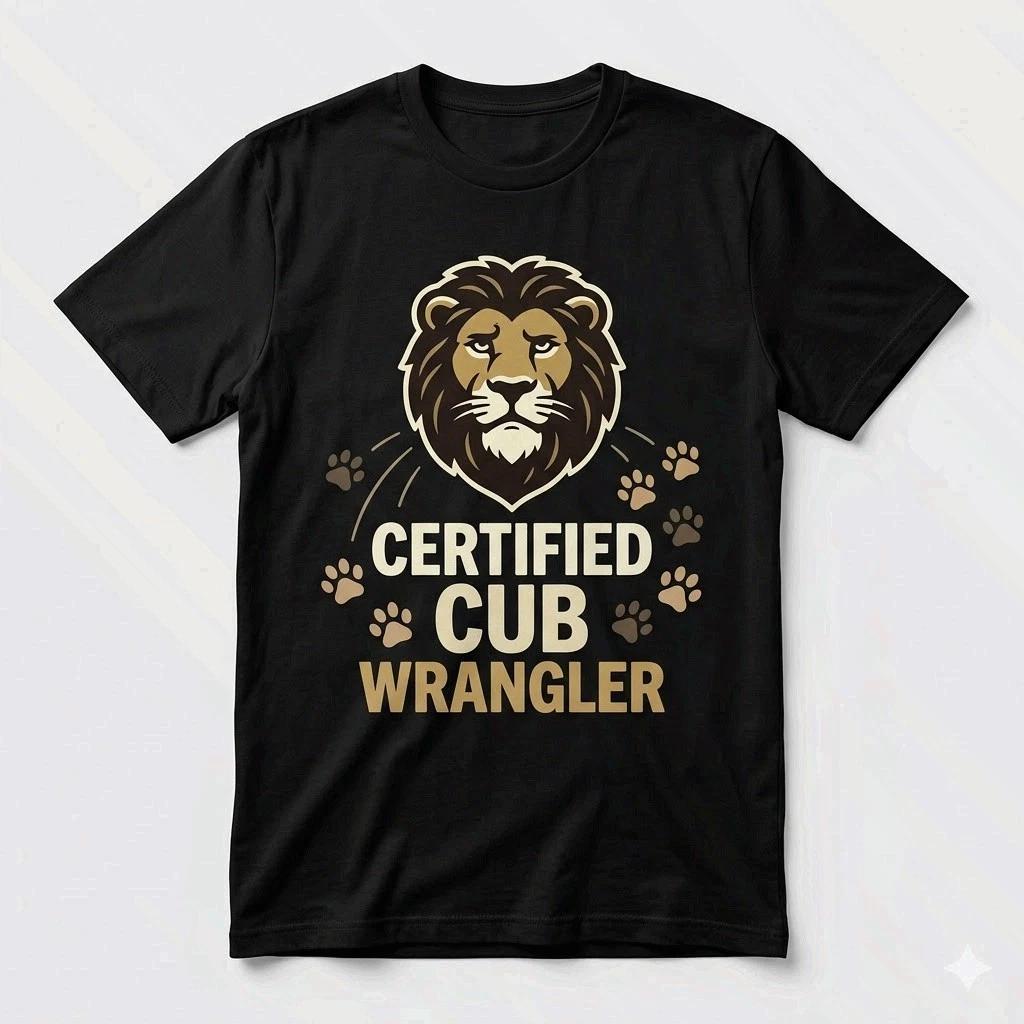 Certified Cub Wrangler Lion Dad Shirt Father’s Day Gift Tee XXL