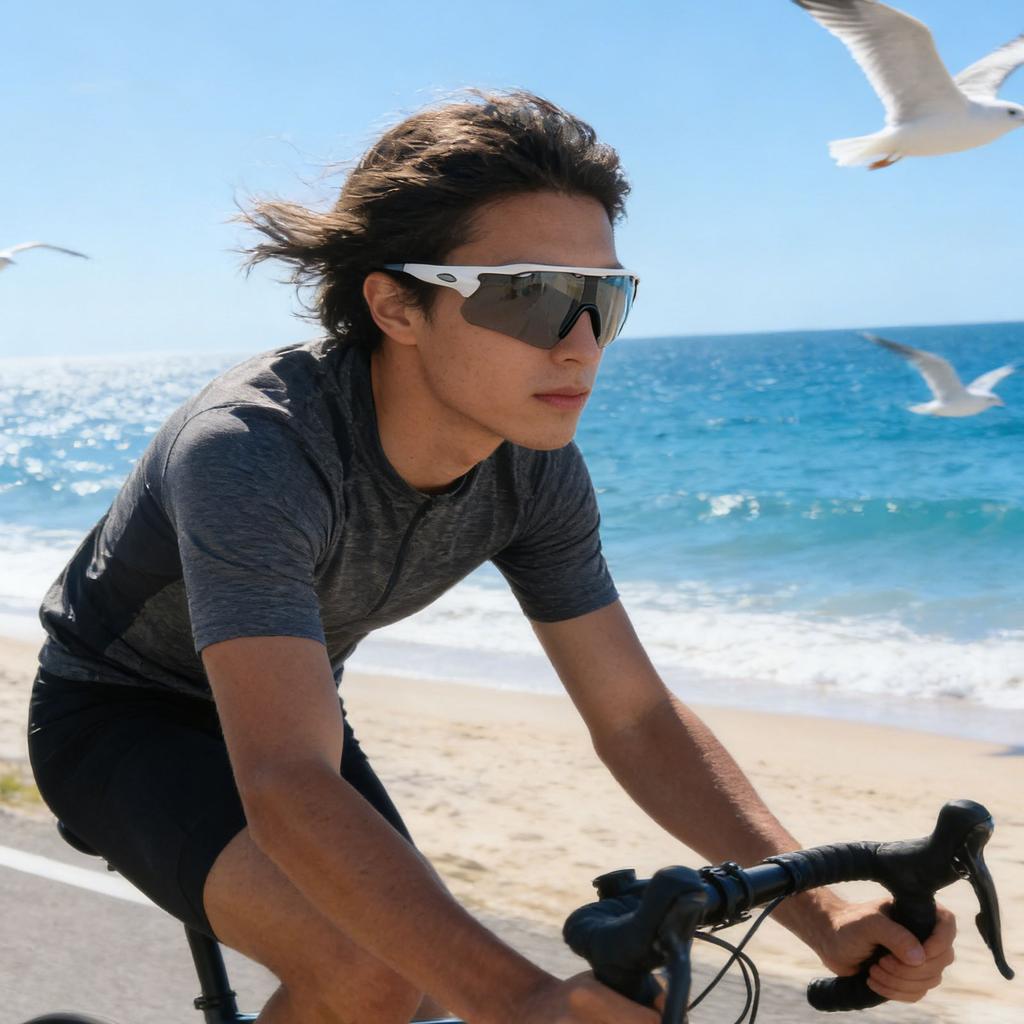 Smart Sports Glasses Stylish Wind Proof Cycling Glasses with Grey Lenses for Music Calls