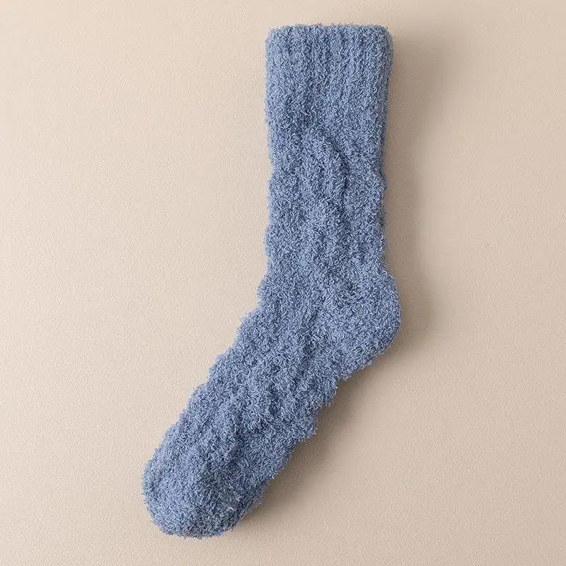 Șosete de dormit pentru podea acasă, toamnă iarnă, șosete pentru femei, îngroșate, termice, din lână corali, șosete din catifea, bărbați, super calde, pufoase, ciorapi simple