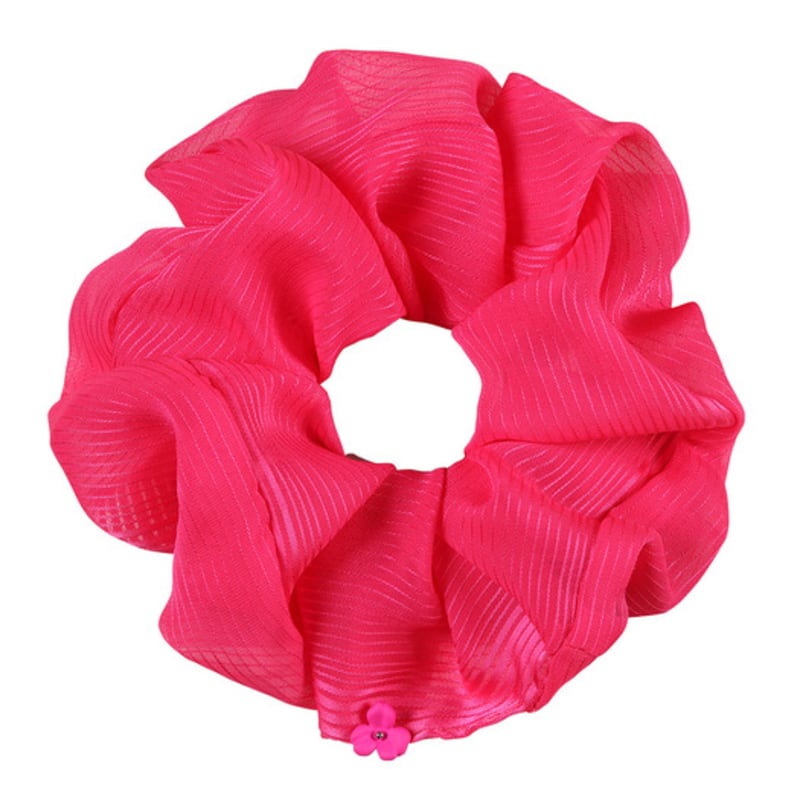 Dana Burton Striped Silk Chiffon Scrunchie