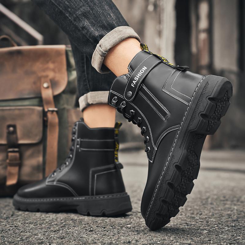 Men's boots four seasons comfort anti-slip wear-resistant outdoor casual boots high top fashion lightweight versatile work boots