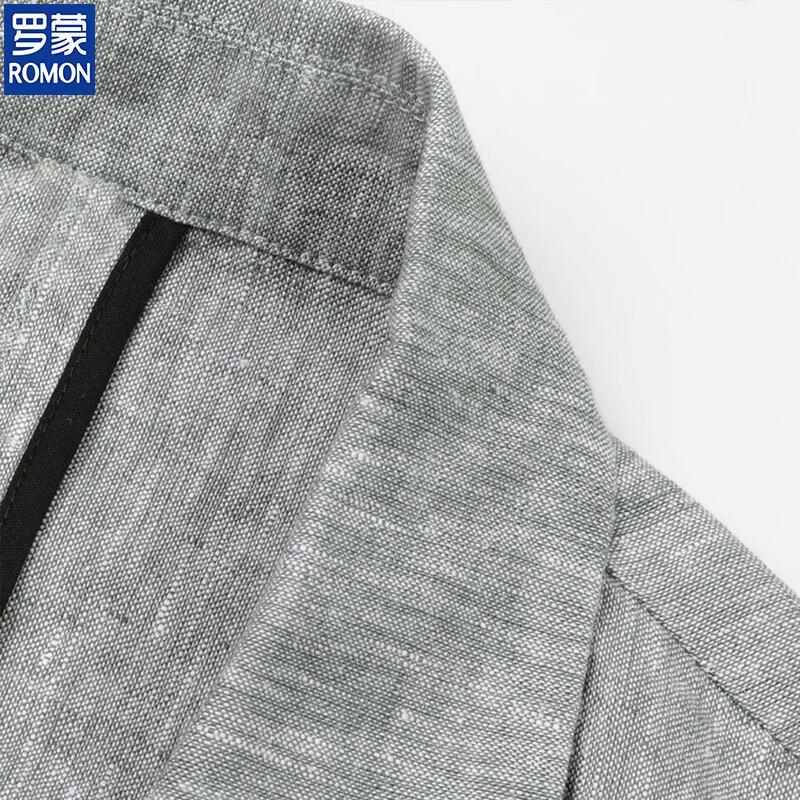 ROMON Men's Pure Linen Business Casual Suit Jacket