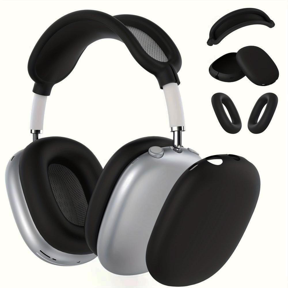 Protezione in Silicone Morbido 3 in 1 Custodia per Cuffie Per Custodie Airpods Max Anti Graffio Antiurto Copri Auricolari Accessori For AirPods Max nero