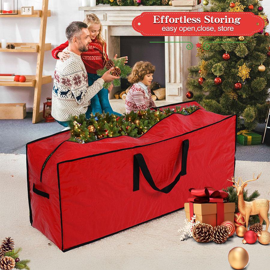 Christmas Tree Storage Bag - Stores 7Foot Artificial Xmas Holiday Tree, Durable Waterproof Material, Zippered Bag, Carry Handles.