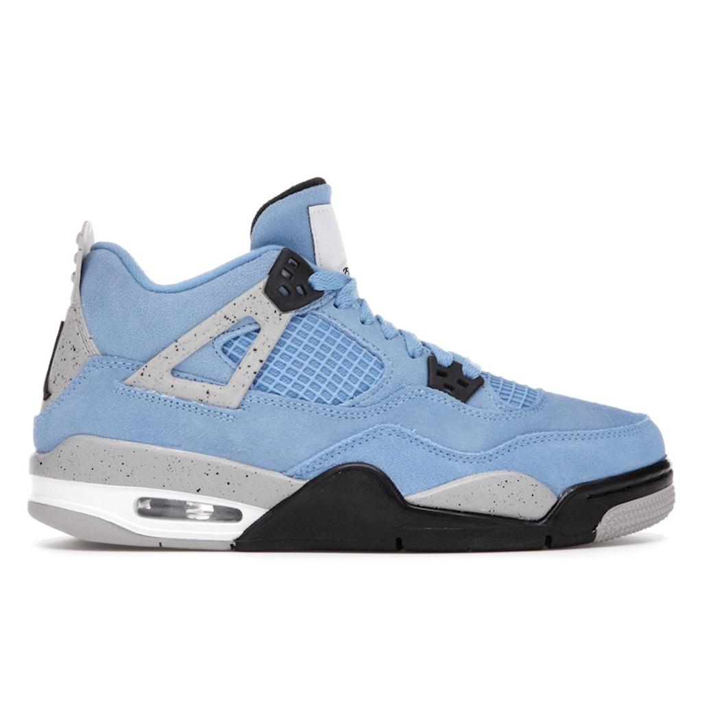 Air Jordan 4 Retro GS University Blue Kids Sneakers Tech-Grey White Black 408452-400