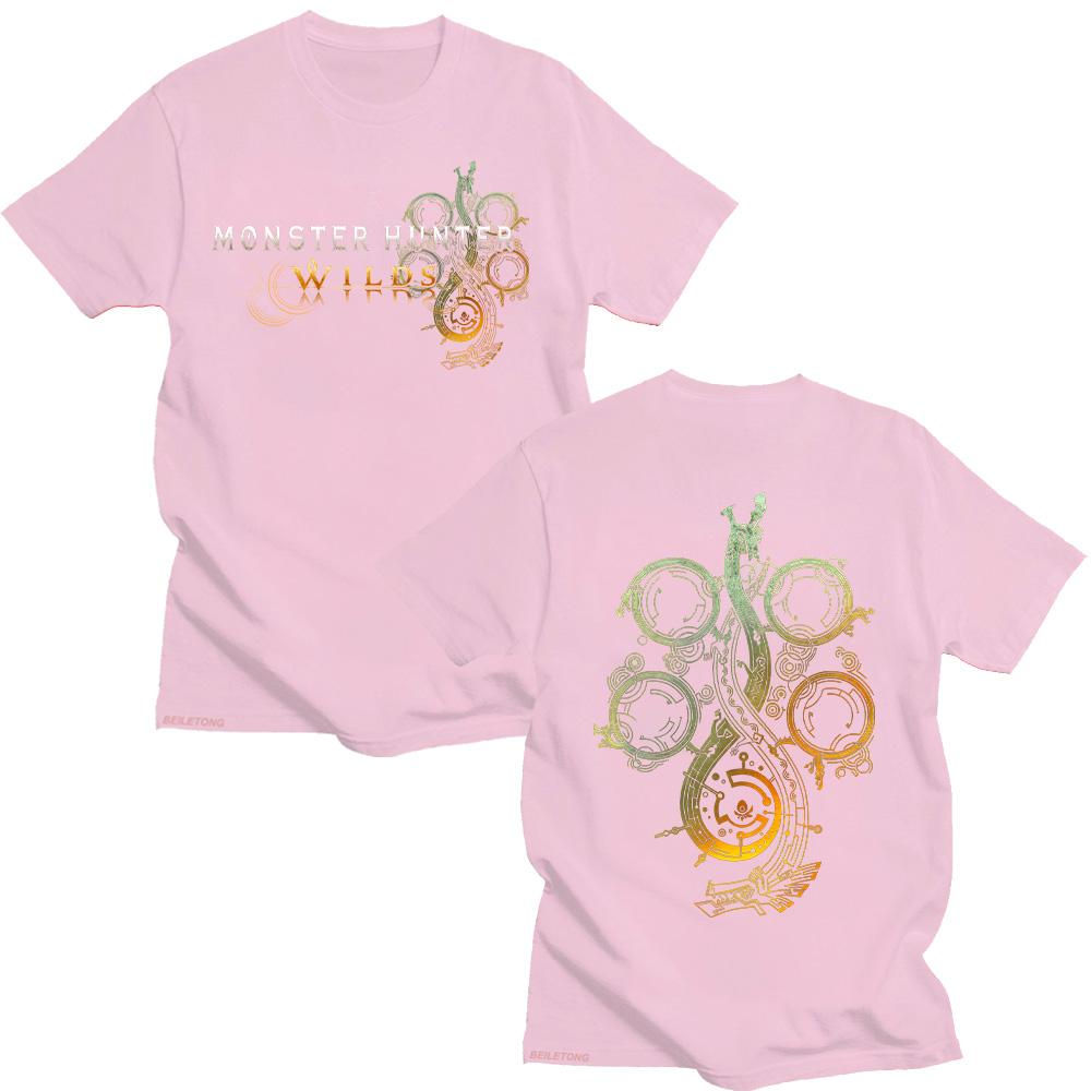 Trička s logem Monster Hunter Wilds Horká hra Nové pánské bavlněné topy Unisex Kulatý výstřih Krátký rukáv Módní Estetické Y2K Tričko