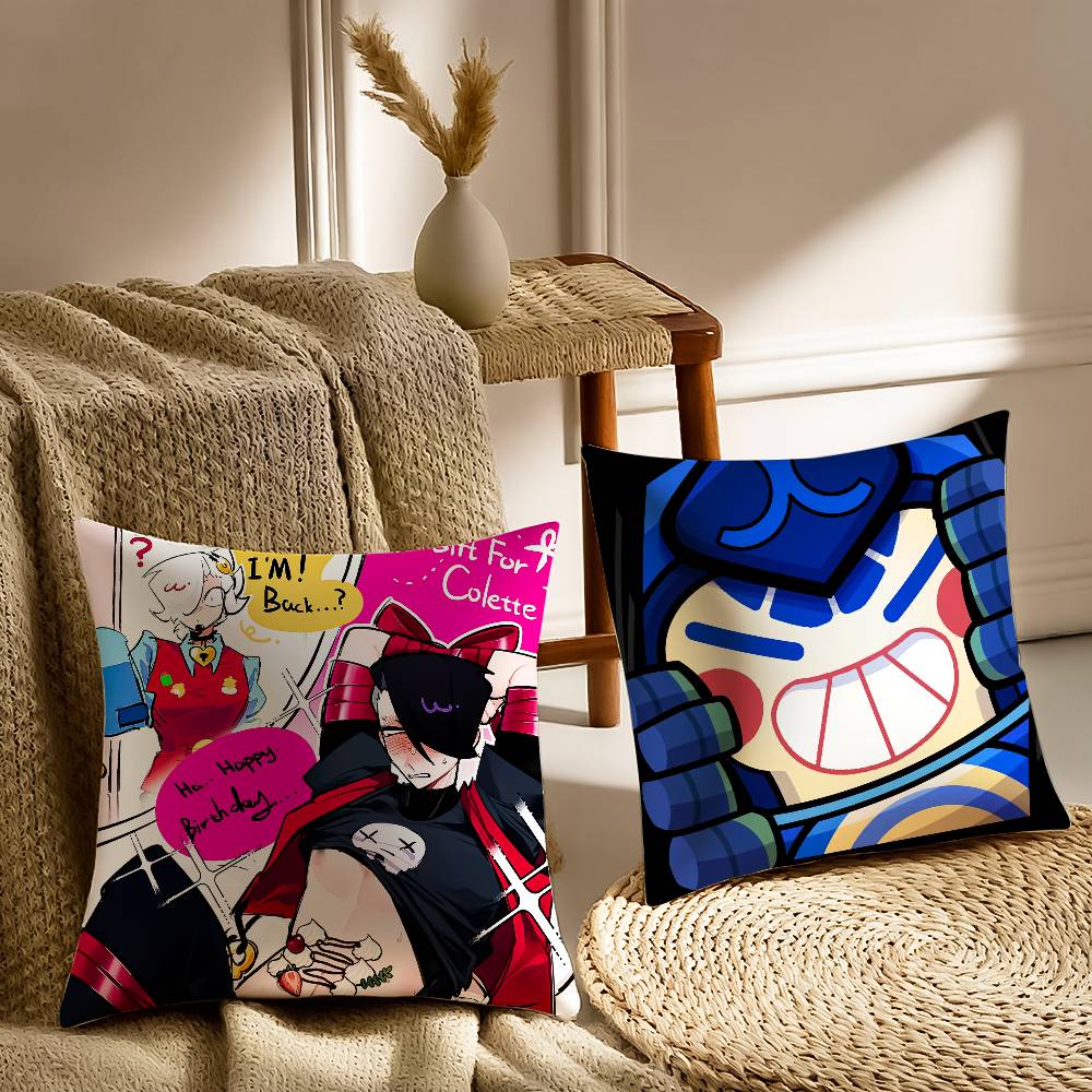 B-Brawl Anime S-Stars Pillow Case Anti-dustmite Pillowcase Invisible Zipper Silky Short Plush Sofa Cushion Cover