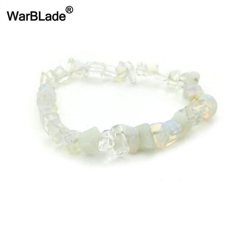 Natural Gemstone Chip Bracelet Amethyst Irregular Stone Beaded Stretch Bangle for Women