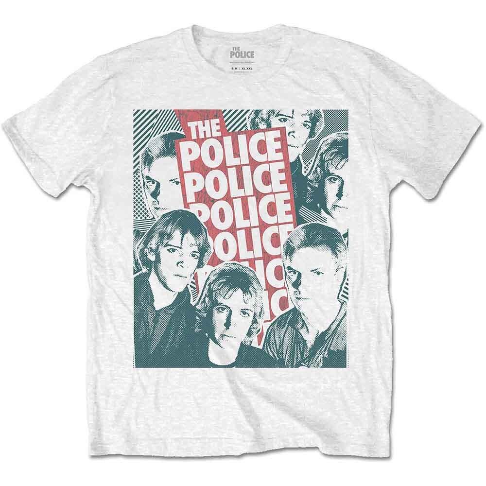 

The Police Half-tone Faces T-Shirt White New Unisex T-Shirt XXXL