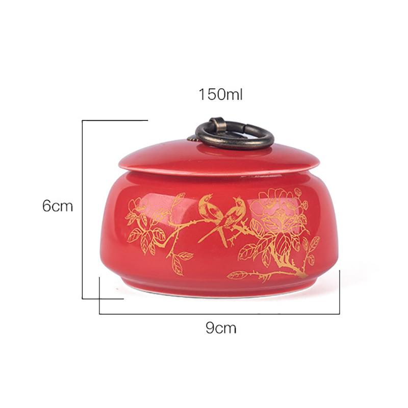 Creative Ceramic Landscape Flower Storage Jar with Lid Tea Jar Home Small Medicine Powder Candy Nut Jar Food Sealed Storage Jar