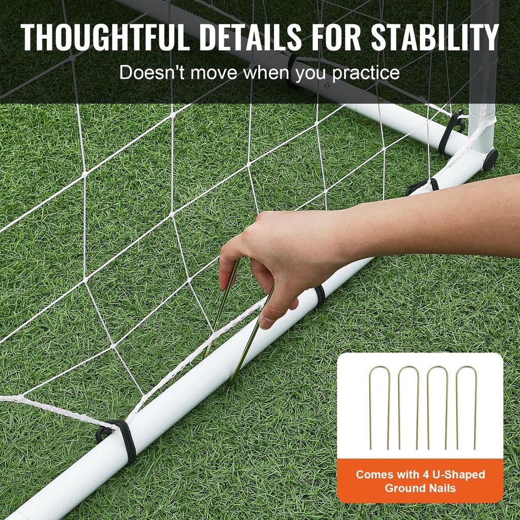 Soccer Rebound Trainer, 8x6FT Iron Soccer Training Equipment, Sports Football Rebounder Wall with Double-Sided Rebounding Net & Goal, Perfect for