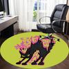 1pc Cat Artwork Office Round Area Rug,  Mat Suitable For Office, Under Office Chairs Bedroom Living Room Home Decor, Room Deco