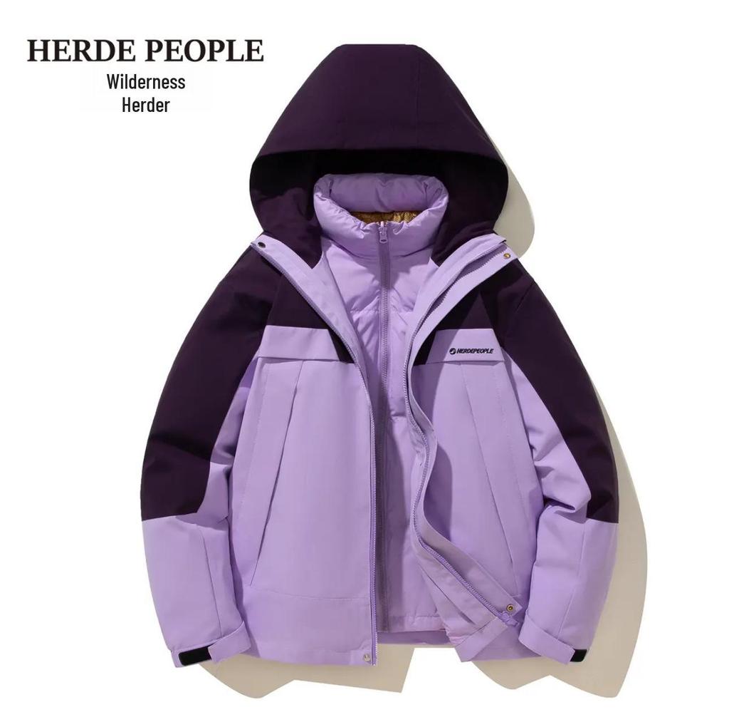 Winter Couple's 3-in-1 Down Jacket - Warm, White Duck Down, Outdoor Casual Wear