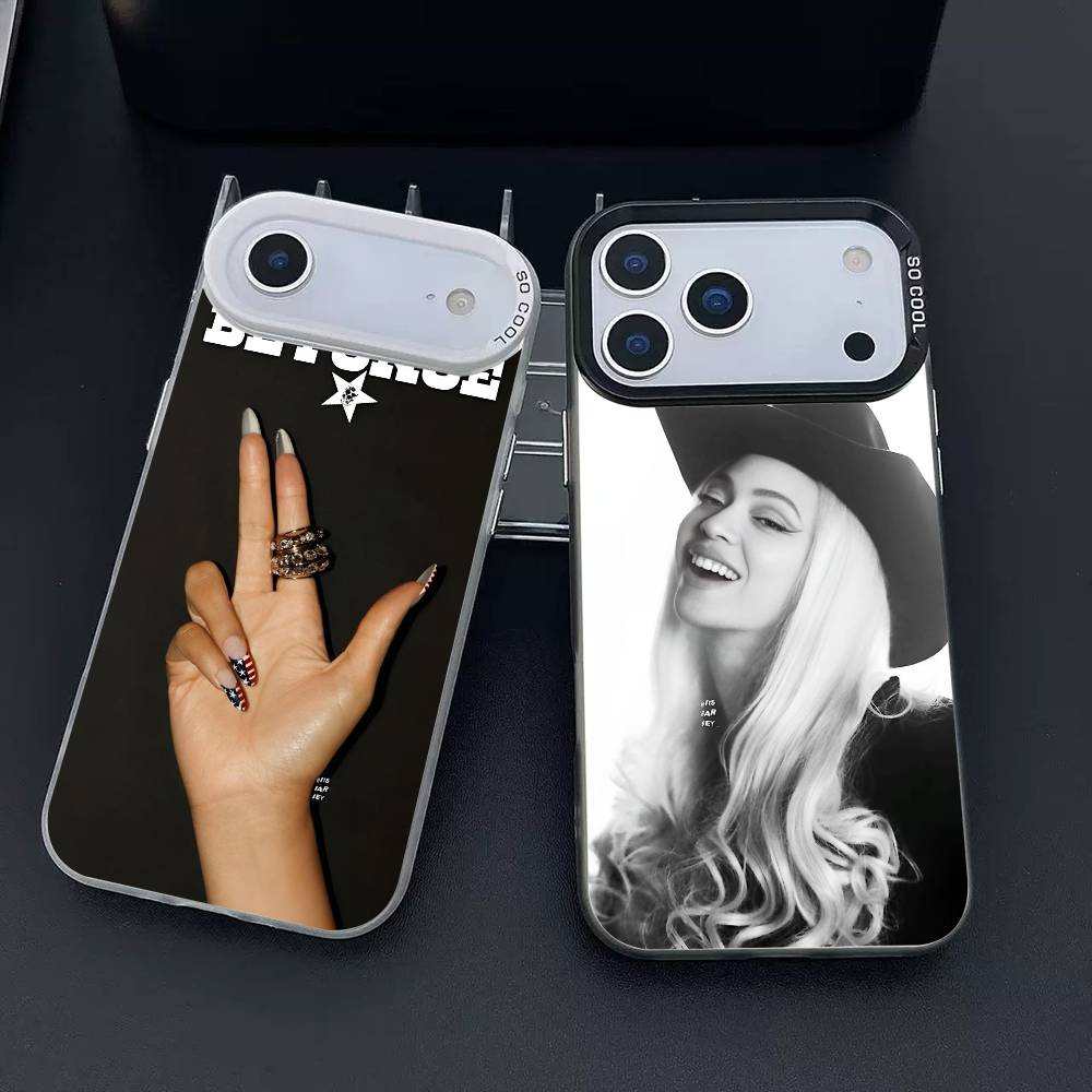 Singer B-Beyonce phone case for iPhone 17 17Air 16 15 14 13 12 11 Pro Max Plus Colorful Silver
