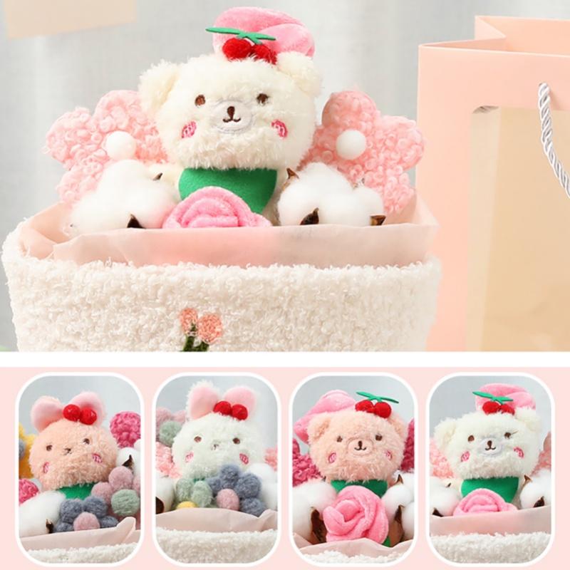 Cute Plush Teddy Bear Bouquet With Roses Ideal Gift For Valentine's Day