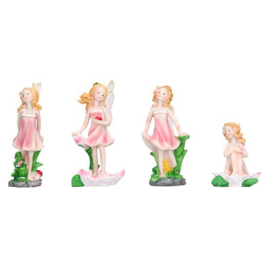 

4 шт., сказочный орнамент, статуя феи из смолы, миниатюрные фигурки для садового крыльца графства