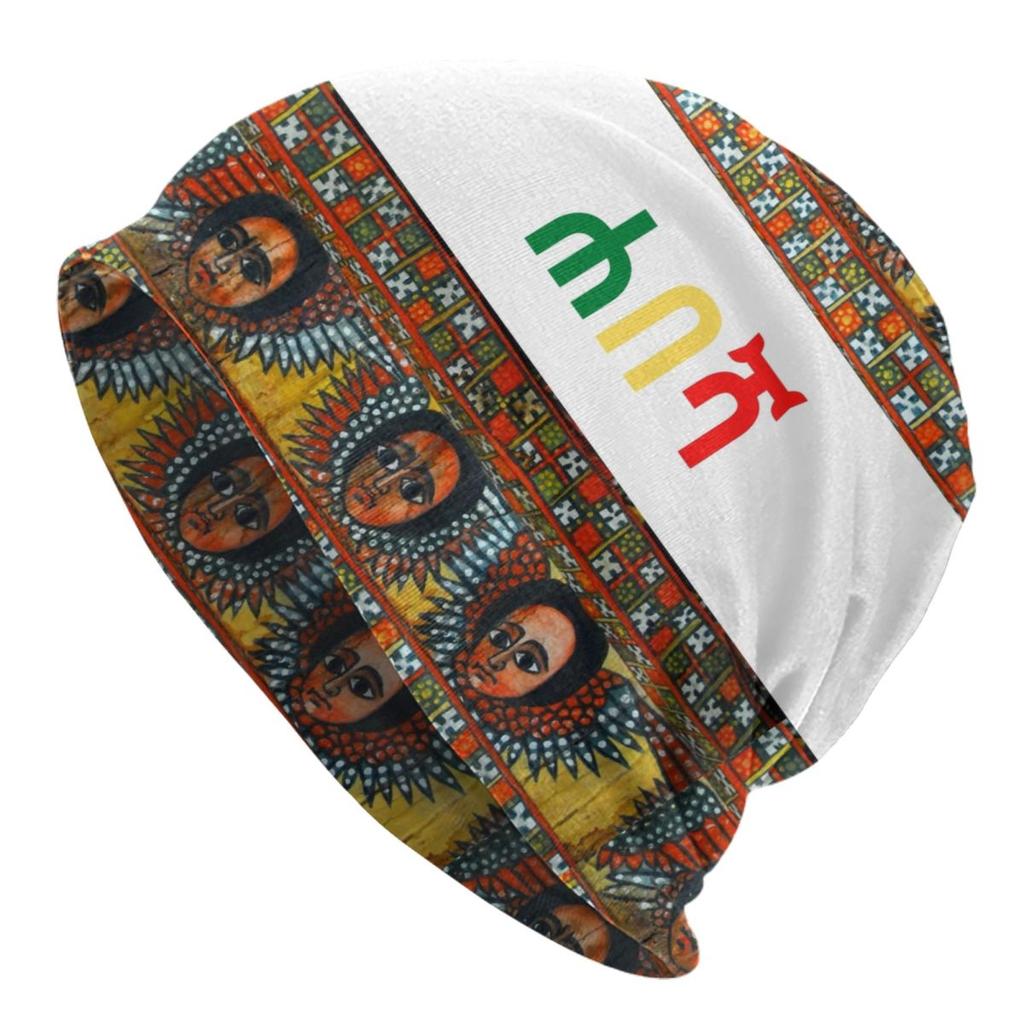 Custom Ethiopian Habesha Art Bonnet Hat Knitting Hat Unisex Women Cool Unisex Winter Warm Beanies Cap
