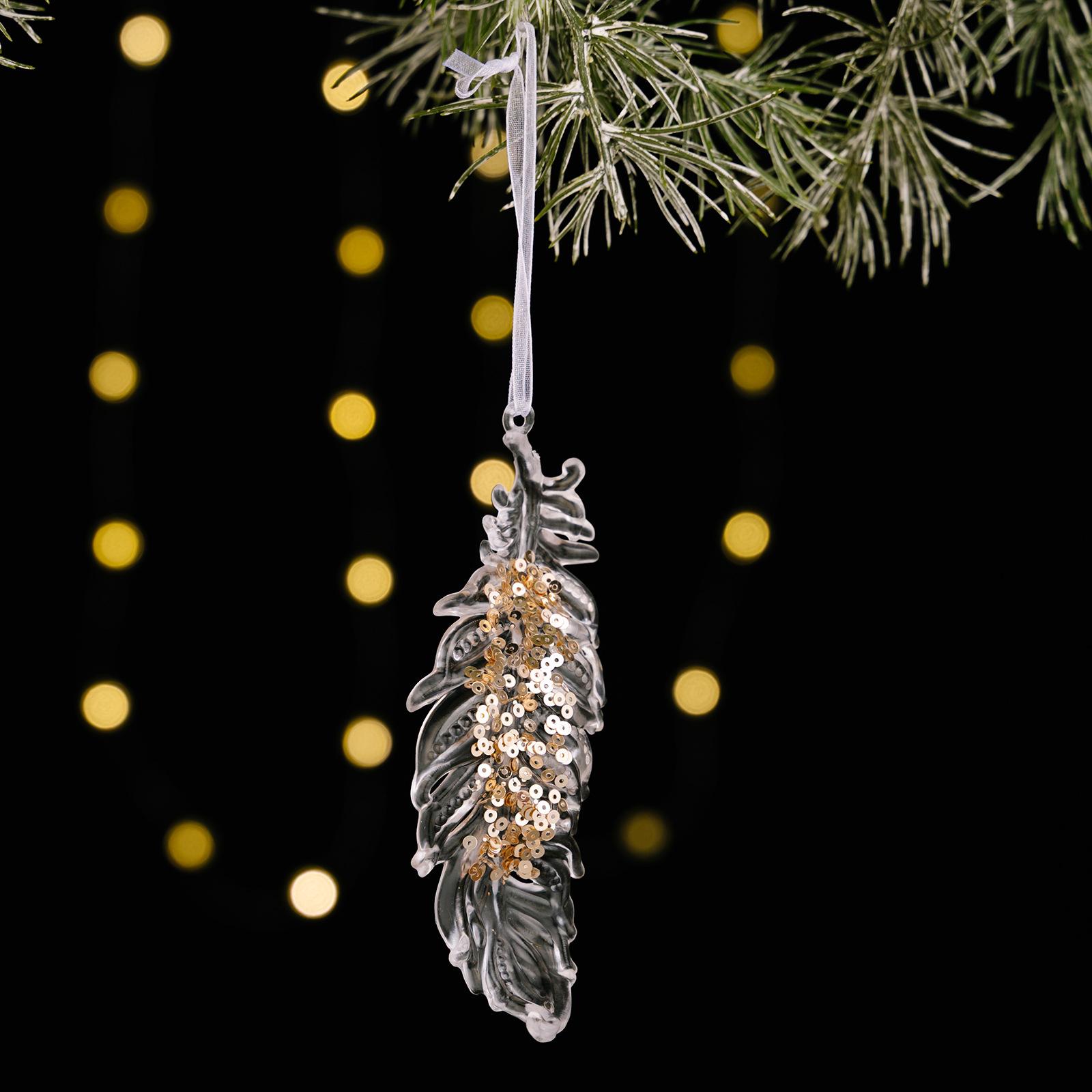 Christmas decorations sequined acrylic transparent pendant snowflake bell pendant Christmas tree pendant