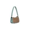 Coach Signature Monogram Canvas Light Blue Leather Hobo Shoulder Bag For Women Daily Use
