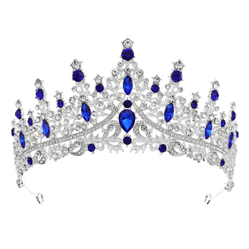 Ny lyxig brudkrona med fullständiga diamanter pannband bröllopsklänningstillbehör elegant temperament kristall brudkrona håraccessoarer