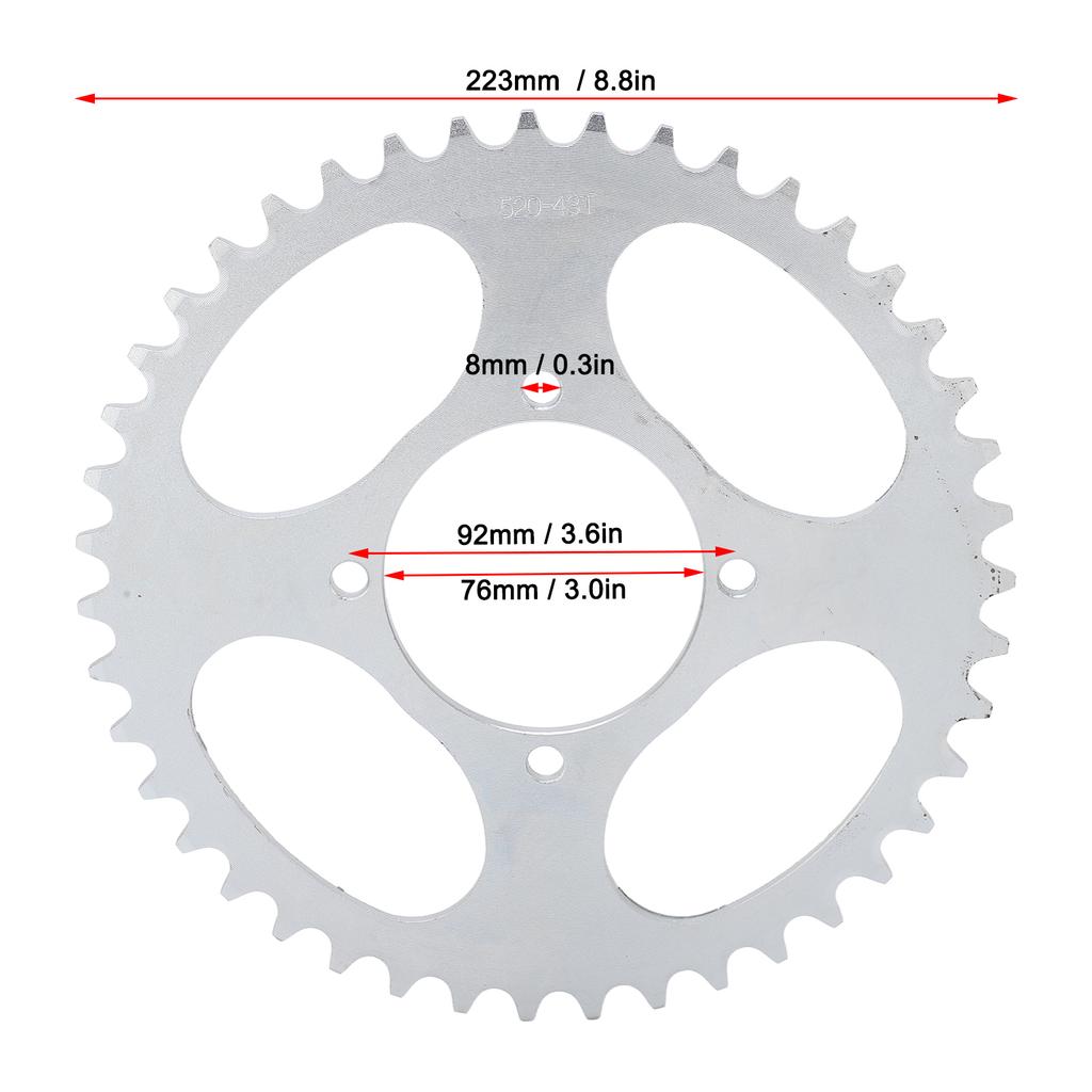 37T 428 Rear Chain Sprocket 52mm Steel Rear Drive Sprocket Cog Replacement for DIY Motorcycle ATV Karting
