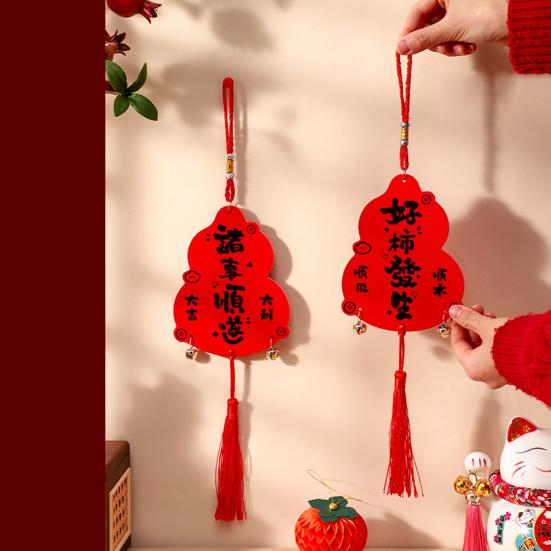 Year of The Horse Pendant 2026 Red Tassel Hanging Ornament New Year Wall Decoration Lunar Festival Door Decor