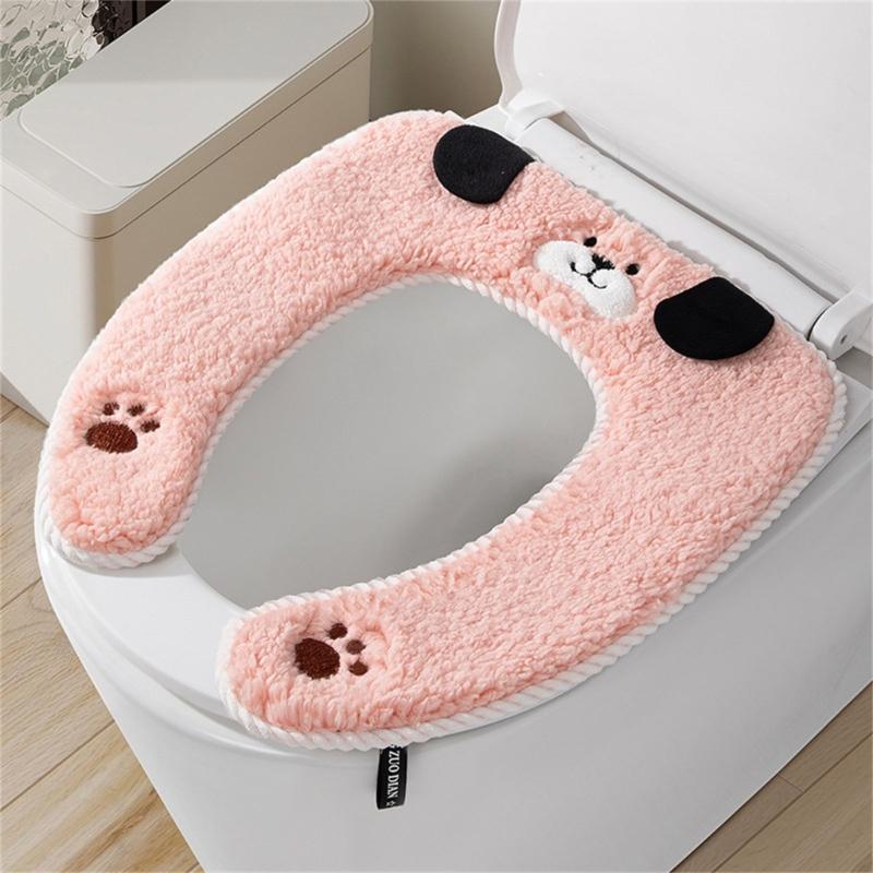 Toilet Cover Mat with Handle Bathroom Toilet Pad Cushion Stay Warm in Winter Stylish and Practical