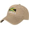 Jamaica Flag Distressed Baseball Cap Washed Cotton Adjustable Dad Hat for Unisex and Women