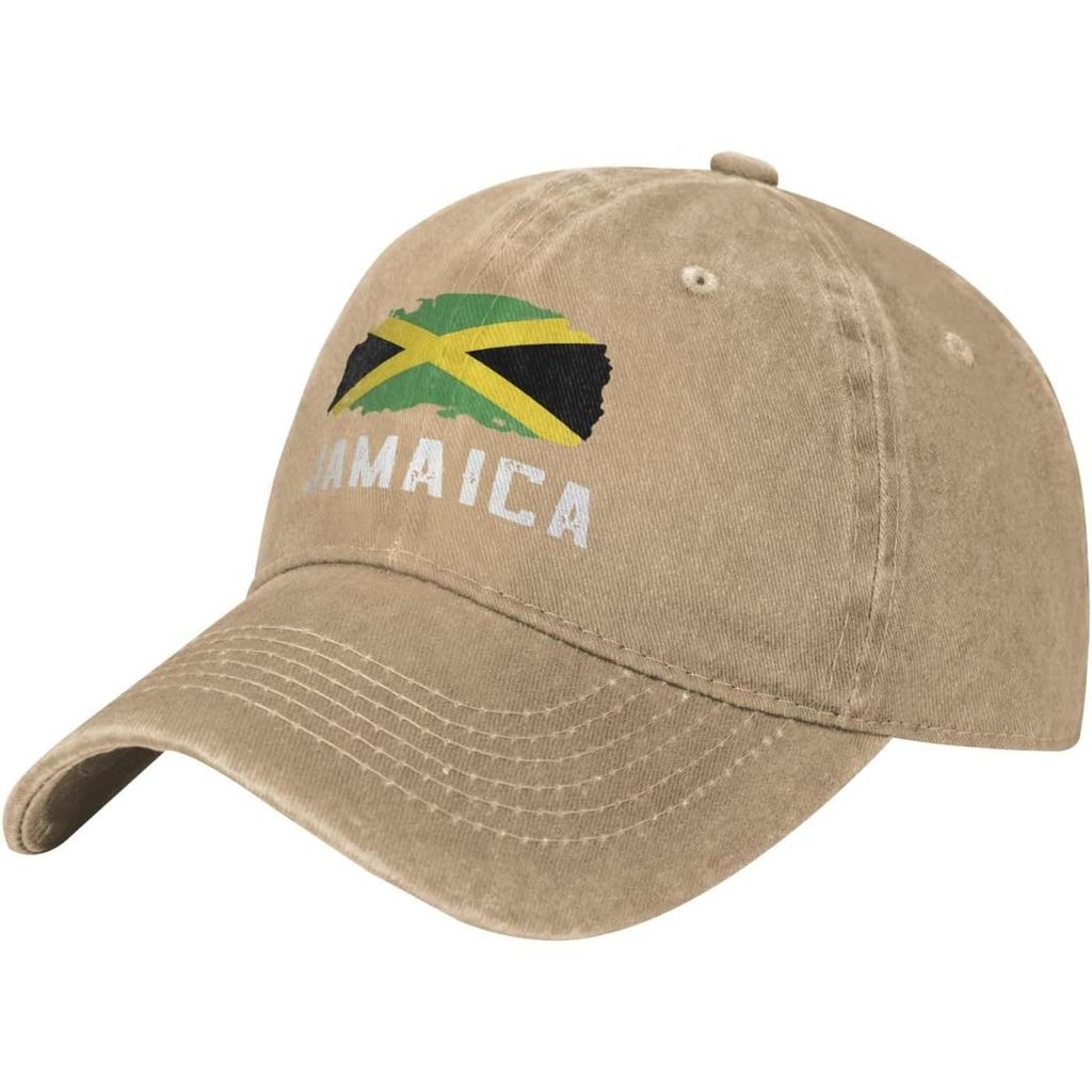 Jamaica Flag Distressed Baseball Cap Washed Cotton Adjustable Dad Hat for Unisex and Women