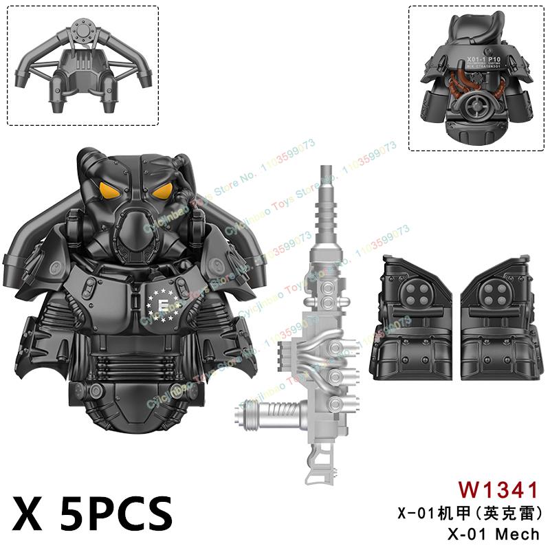 MOC Anime Series Military Mini Action Figures Armor Soldiers Weapons Accessories Building Blocks Models Bricks DIY Toys Gifts
