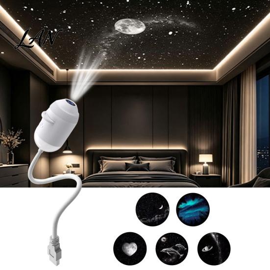 Decorative Lighting for Meditation 2 in 1 Star Projector Night Light, USB Aurora Moon Scene Lamp with Atmosphere Home Remote Control, 360 Degree