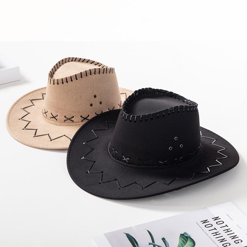 Western Cowboy Hat For Adults And Kids Sun Protection Stylish Summer Fashion Made Of Faux Leather