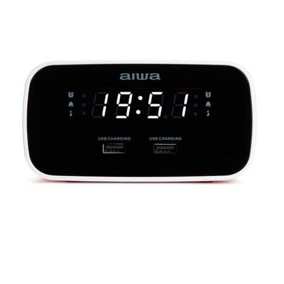 Aiwa CRU-19RD LED-Wecker rot mit USB-Laden und schrittweise ansteigendem Alarm