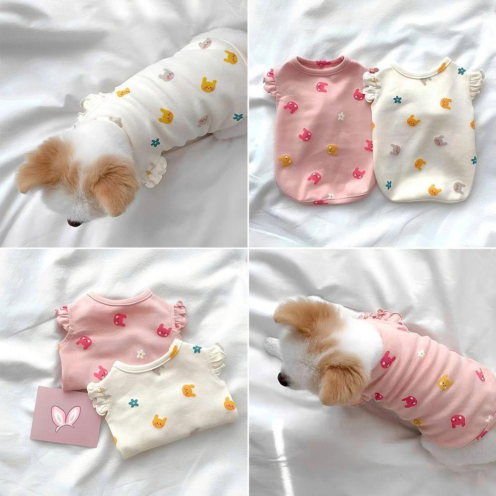 Cute Spring Summer Cat Dog Tank Top Breathable Soft Puppy Sleeveless Vest Casual Kitten Clothes Cat