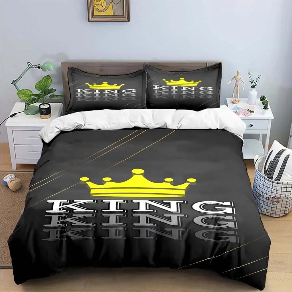 Sale Fashion King Queen Bedding Set Single Twin Full King Size Cute Animals Bed Linen Adults Teens Bedroom Luxury Gift