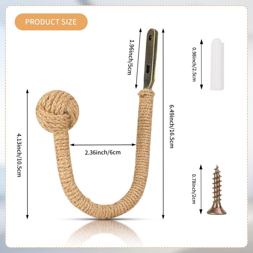 2PCS Wall Mounted Zinc Alloy Curtain Hook Simple Curtain Binding Rope Bedroom Living Room Decoration Curtain Buckle