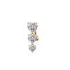 Upside Down Peach Heart Teardrop Zircon Belly Button Ring, 316 Stainless Steel Navel Jewelry