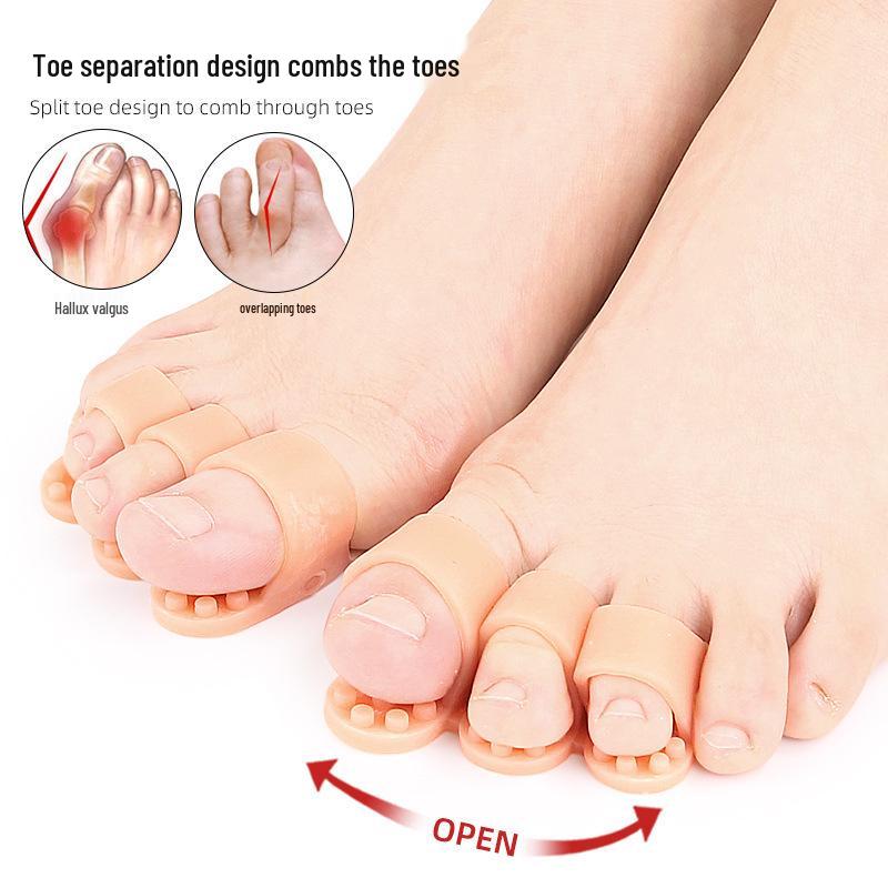Three-Hole Toe Separator & Bunion Corrector: Soft, Cuttable Hammer Toe Straightener & Protector
